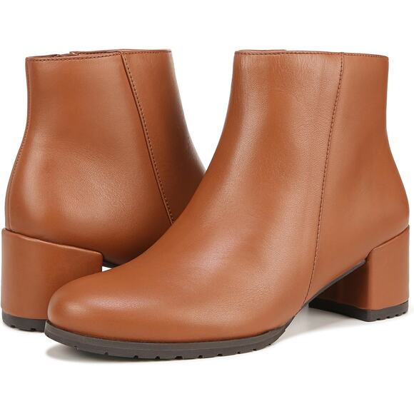 Naturalizer Womens Bay Waterproof Ankle Boots Size 12 WIDE Brown Leather NWOB MB - Picture 1 of 12